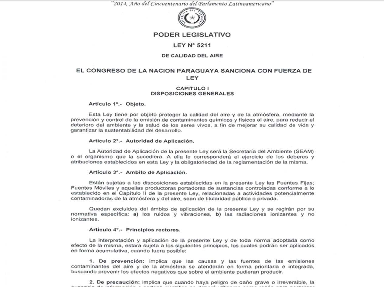 Ley N° 5211/2014